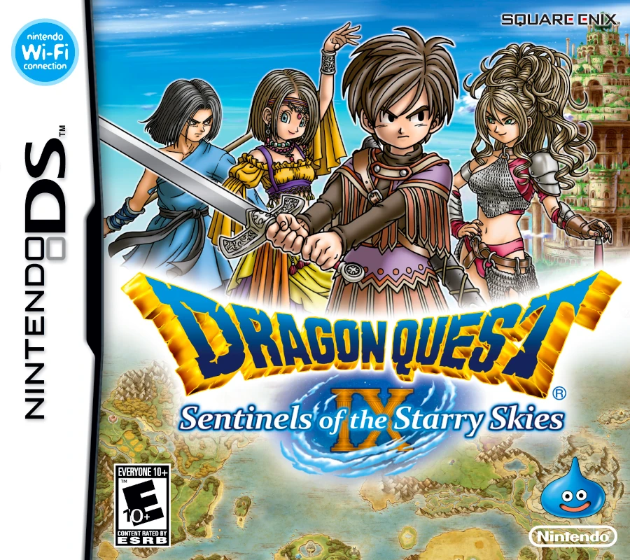 Front cover for Dragon Quest IX: Sentinels of the Starry Skies for the Nintendo DS.