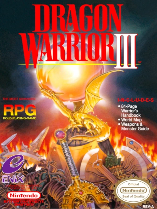 Front cover for Dragon Warrior III on the Nintendo Entertainment System.