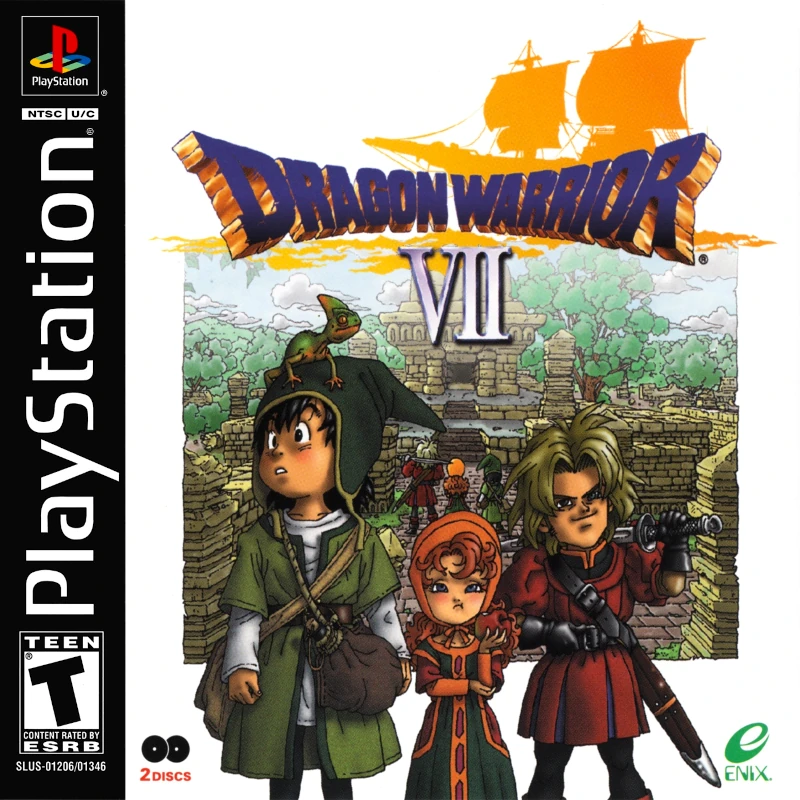 Front cover for Dragon Warrior VII on the Sony PlayStation.