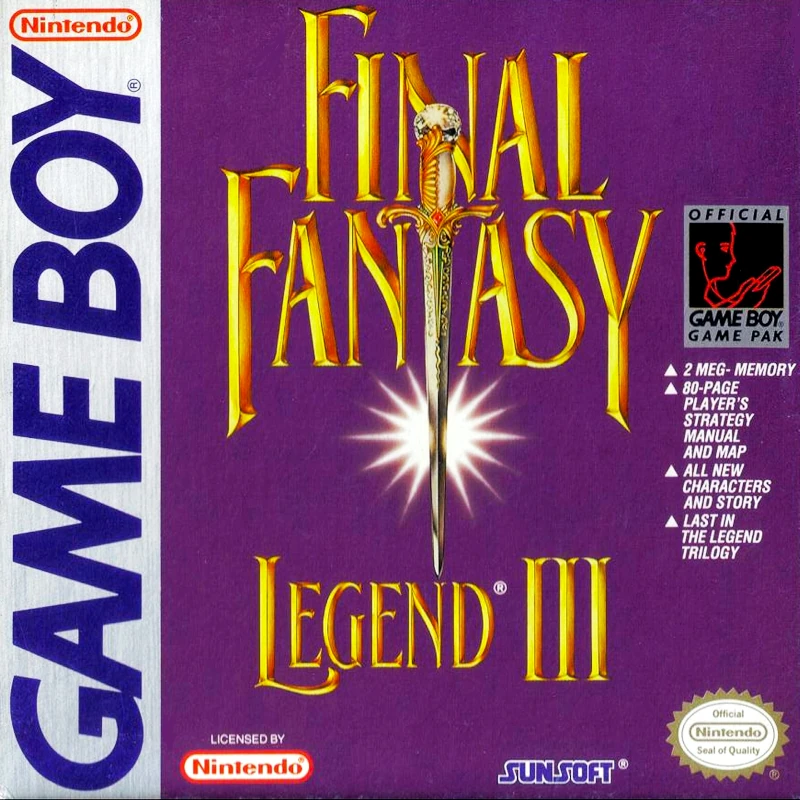 Front cover for Final Fantasy Legend III on the Nintendo Game Boy.
