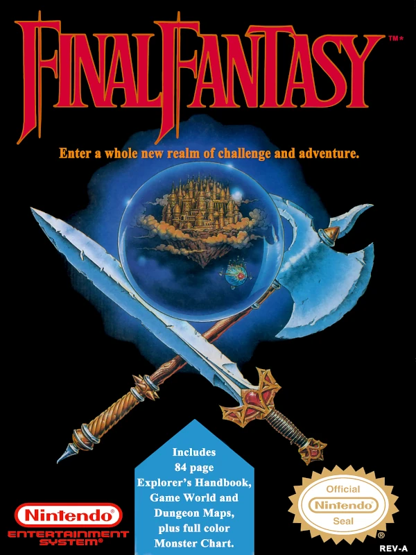 Front cover for Final Fantasy on the Nintendo Entertainment System.