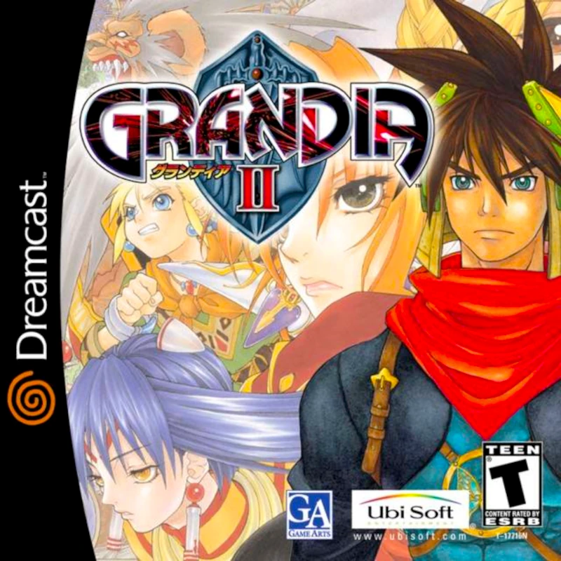 Front cover for Grandia II on the Sega Dreamcast.