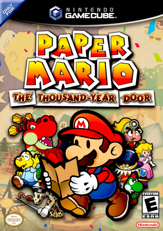 Front cover for Paper Mario: The Thousand Year Door on the Nintendo Gamecube.