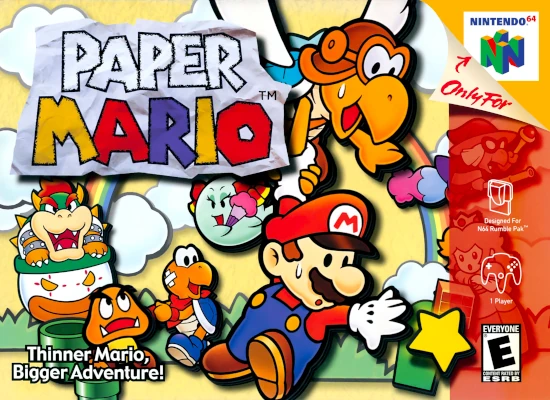 Front cover for Paper Mario on the Nintendo 64.