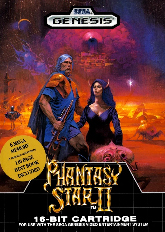 Front cover for Phantasy Star II on the Sega Genesis.
