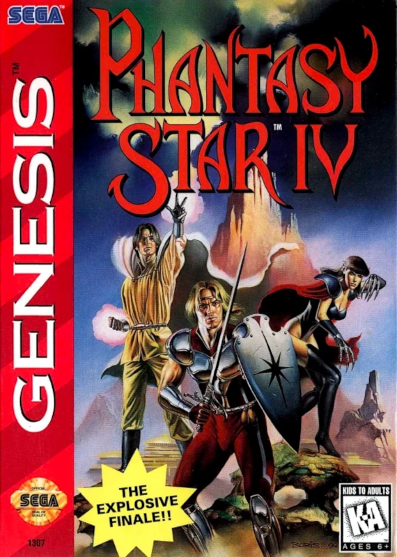 Front cover for Phantasy Star IV on the Sega Genesis.