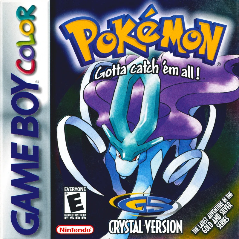 Front cover for Pokemon Crystal on the Game Boy Color.