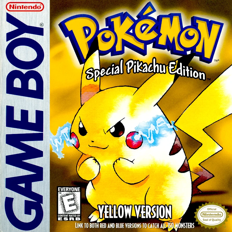 Front cover for Pokemon: Yellow Version on the Game Boy.