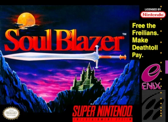 Front cover for Soul Blazer on the Super Nintendo.