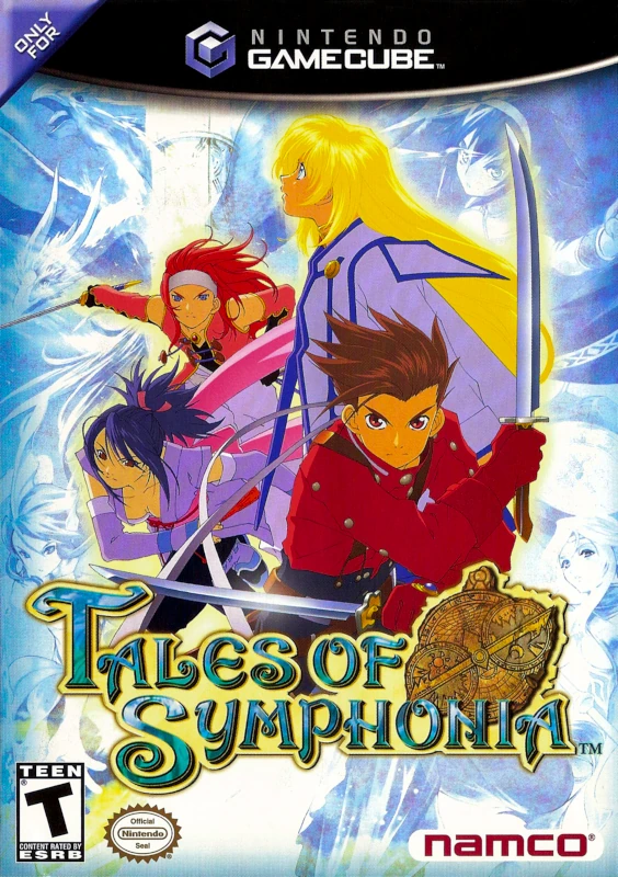 Front cover for Tales of Symphonia on the Nintendo Gamecube.