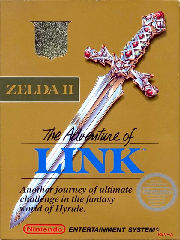 Front cover for Zelda II: The Adventure of Link on the Nintendo Entertainment System.
