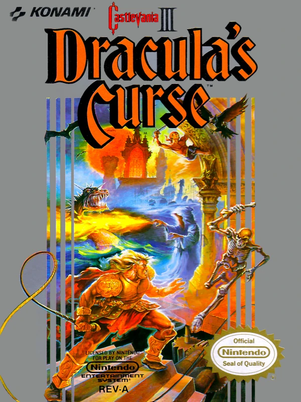 Front cover for Castlevania III: Dracula's Curse on the Nintendo Entertainment System.