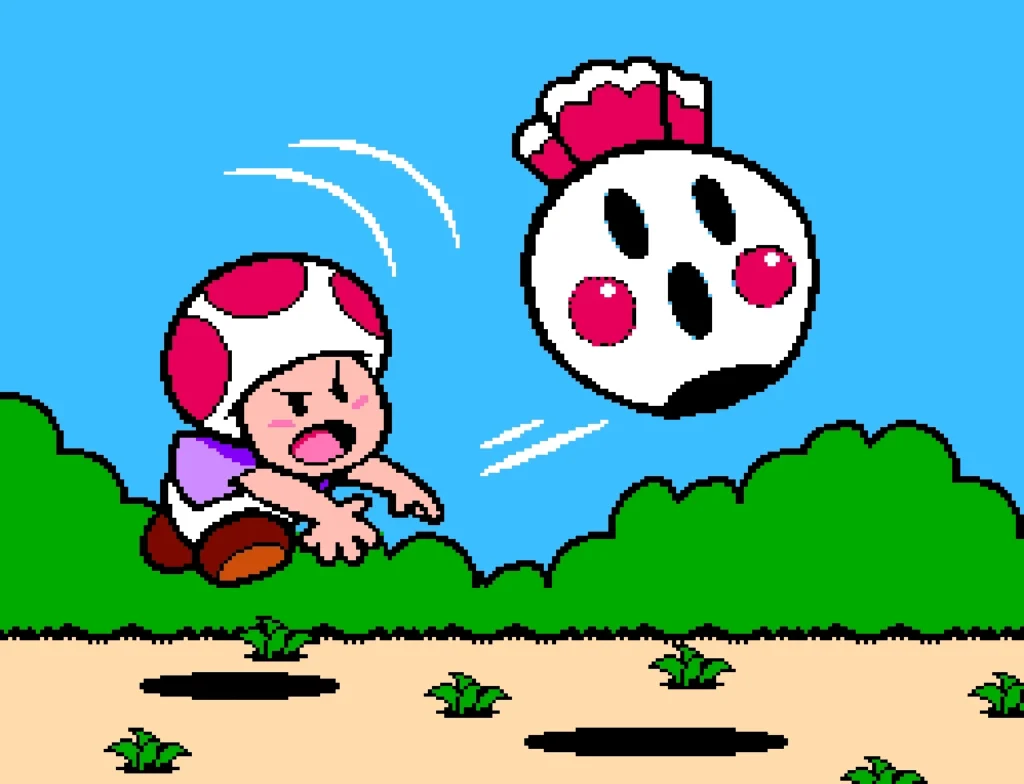 The opening sequence depicting Toad throwing a turnip.
